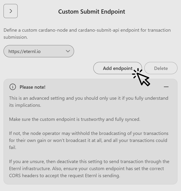 txsubmit-eternl-add-endpoint-screen