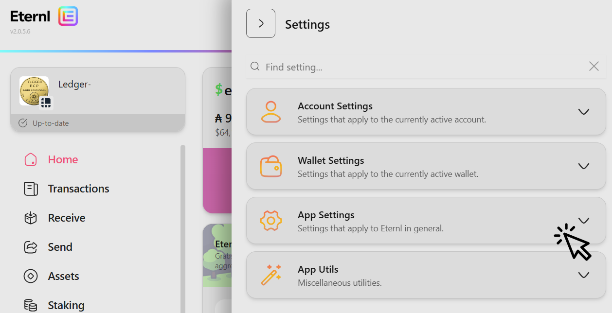 txsubmit-eternl-app-settings-screen